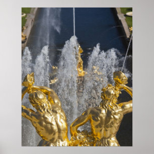 Póster San Petersburgo, fuentes en gran cascada