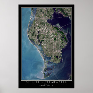 Póster San Petersburgo - Mapa del satélite Clearwater Flo