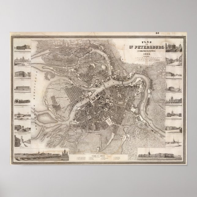 Póster San Petersburgo, Rusia (Frente)