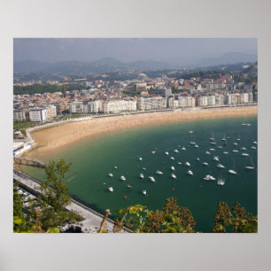 Póster San Sebastián, España. Ciudad vasca de San