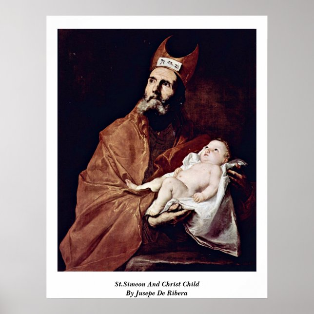 Póster San Simeón Y Cristo Niño De Jusepe De Ribera (Frente)