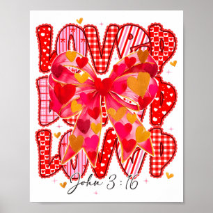 Póster San Valentín Amó a Juan 3_16 Jesús Cruz Cristiana 