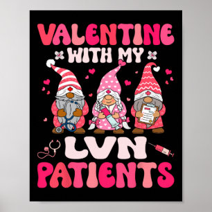 Póster San Valentín con mi enfermera Gnome del día de San