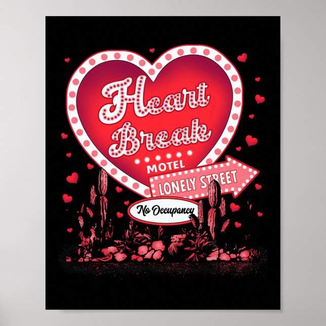 Póster San Valentín de corazón roto (Frente)
