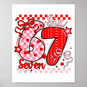 Póster San Valentín de cuadros retro Seis Siete Meme 67 V