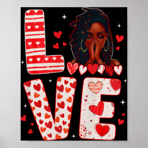 Póster San Valentín de traje afroamericano negro