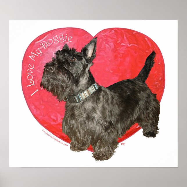 Póster San Valentín del Terrier Escocés (Frente)