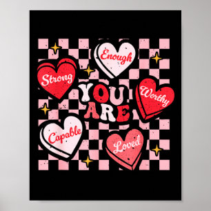 Póster San Valentín Eres Amado Digno de Amor Corazón de C