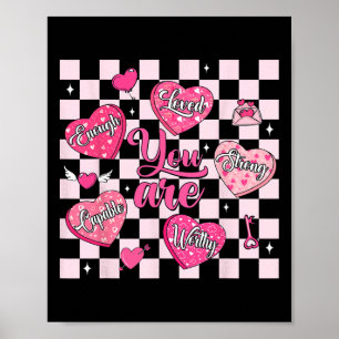 Póster San Valentín Eres Amado Digno Suficiente Corazón D