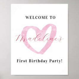 Póster San Valentín Regalo Signo de bienvenida de cumplea