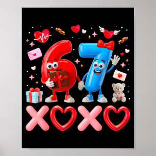 Póster San Valentín Seis Siete 67 Xoxo Globo Gen Alfa Mem