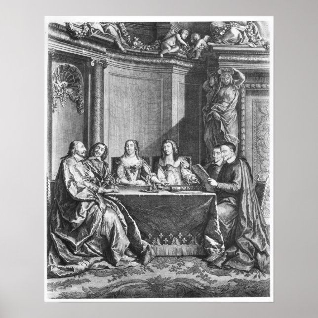 Póster San Vicente de Paul y el Cardenal Jules Mazarin (Frente)