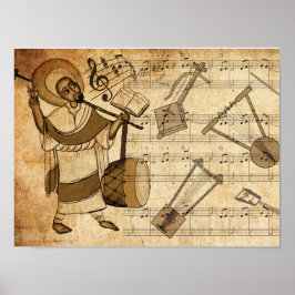 Póster San Yared y los instrumentos musicales etíopes