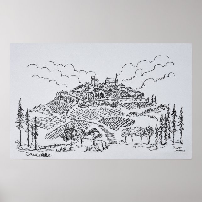 Póster Sancerre Vineyards | Valle del Loira, Francia (Frente)