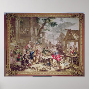 Póster Sancho Panza y el vendedor de nueces