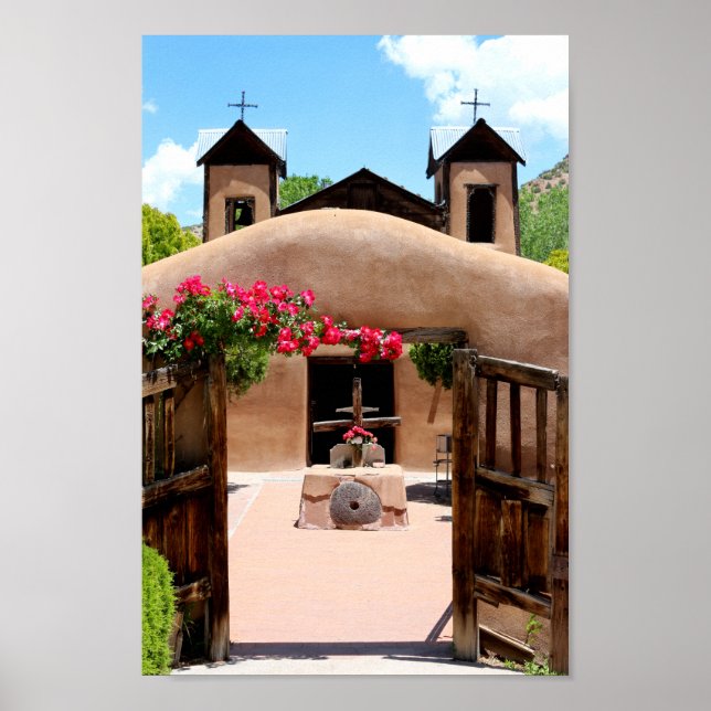 Póster Sanctuario de la Iglesia de Adobe Chimayo Foto Nue (Frente)