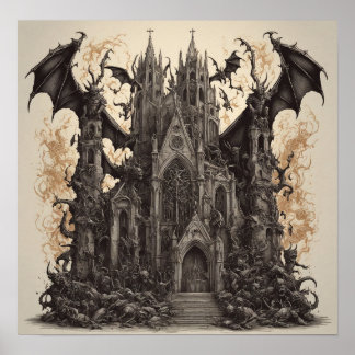 Póster Sanctum oscuro: libera tu alma Metalizado con góti