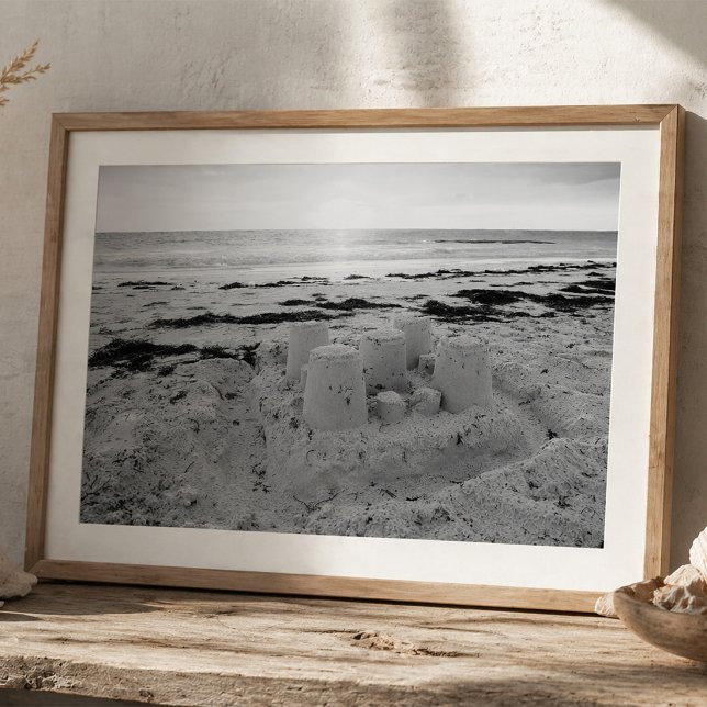 Póster Sandcastle on Beach Shoreline Coastal Seascape (Subido por el creador)