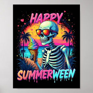 Póster Sandía de verano Jack-o-lantern Feliz Summerween