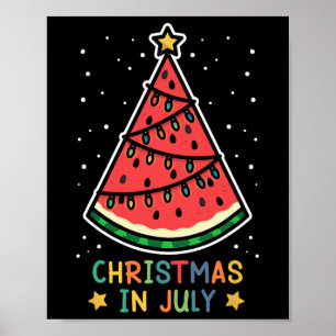 Póster Sandía Divertida Navidad En Julio Mujeres Hombres
