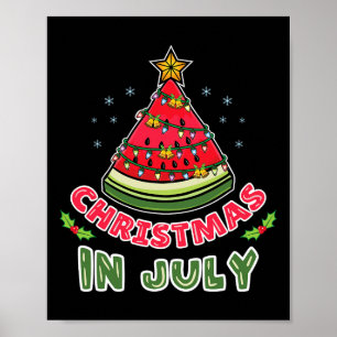 Póster Sandía en forma de árbol de Navidad de Navidad en