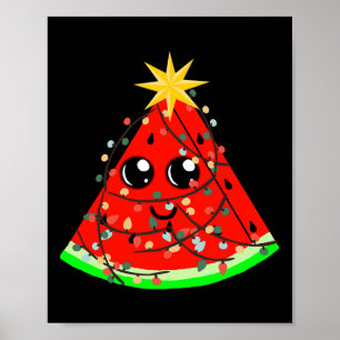 Póster Sandía Fruta Hawaiana Navidad De Verano