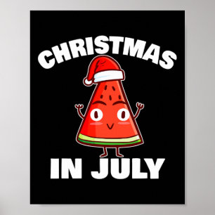 Póster Sandía Navidad En Julio Árbol De Navidad De Verano