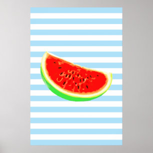 Póster sandía, poster de verano, poster de jardín, cocina