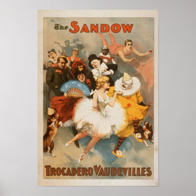 Póster Sandow Trocadero Vaudevilles Tema del Carnaval (Frente)