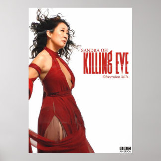 Póster Sandra Oh matando a personaje de Eva