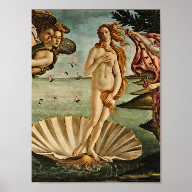 Póster Sandro Botticelli - El nacimiento de Venus (Frente)