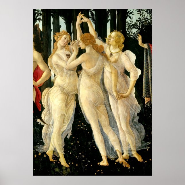 Póster Sandro Botticelli "Primavera - Tres Gracias"  (Frente)