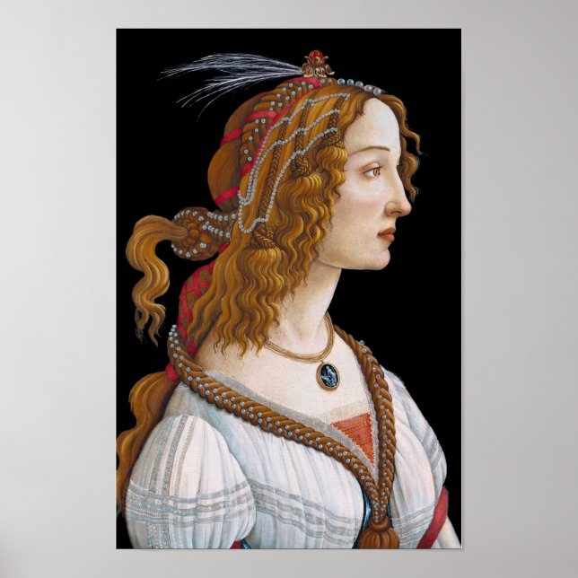 Póster Sandro Botticelli - Retrato de Simonetta Vespucci (Frente)
