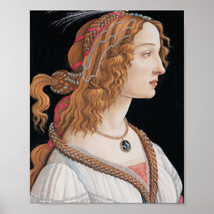 Póster Sandro Botticelli Retrato Idealizado De Una Dama