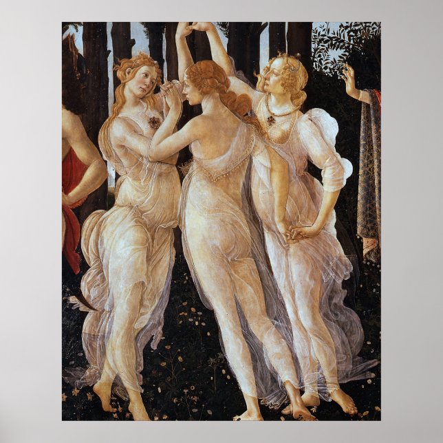 Póster Sandro Botticelli - Tres grados en Primavera (Frente)