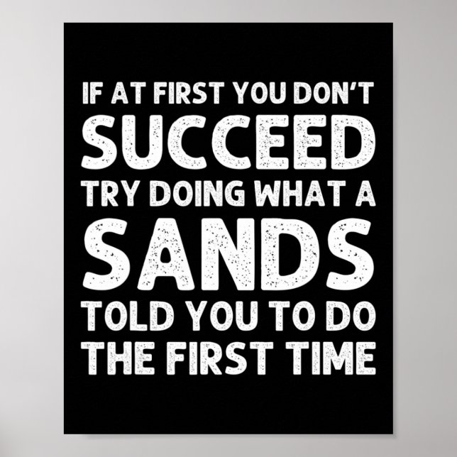 Póster Sands Funny Surname Family Tree Birday Reunion I (Frente)