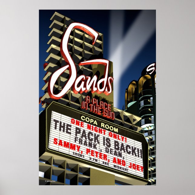 Póster Sands Hotel Las Vegas Retro Art Poster (Frente)