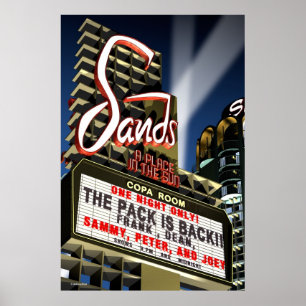 Póster Sands Hotel Las Vegas Retro Art Poster