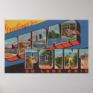 Póster Sandusky, Ohio - Lake Erie - Cedar Point