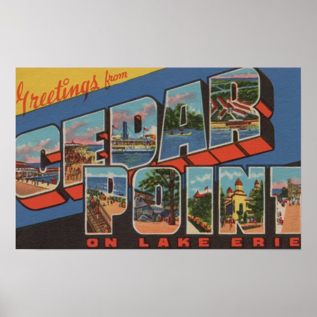 Póster Sandusky, Ohio - Lake Erie - Cedar Point (Frente)