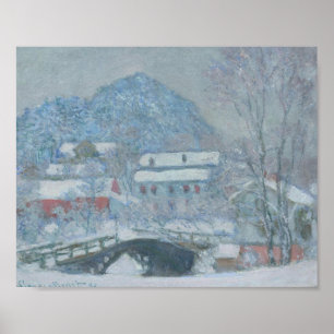 Póster Sandviken Noruega en la nieve