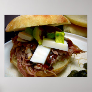 Póster Sándwich de cerdo desmenuzado