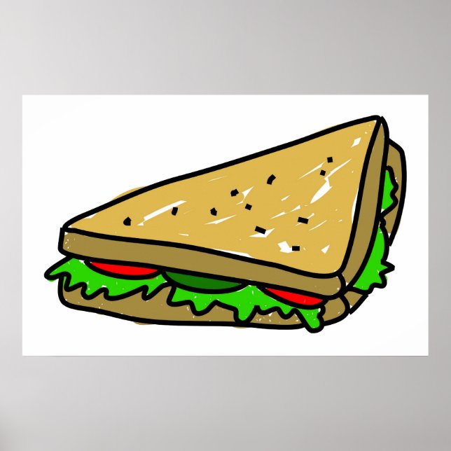 Póster Sándwich de ensalada (Frente)
