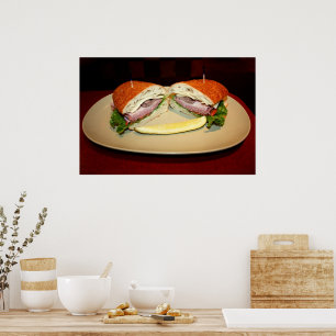 Póster Sándwich de la Hora del Almuerzo Sonrisa