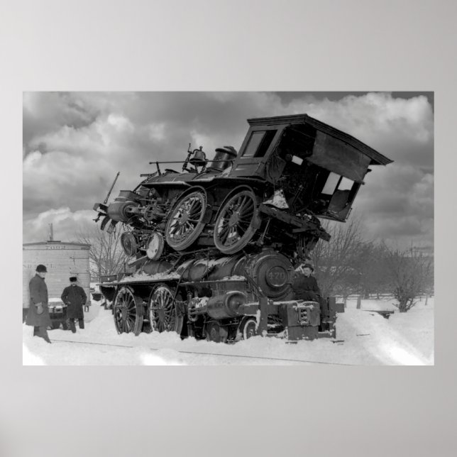 Póster Sandwich de locomotora de vapor 1885 (Frente)