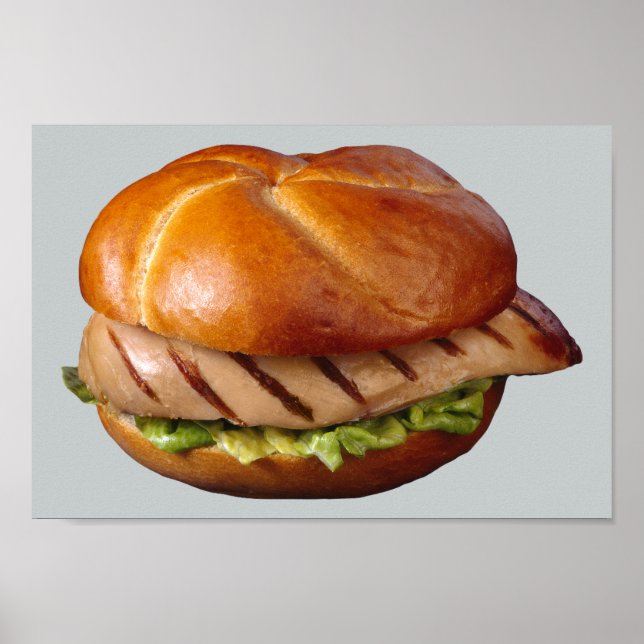 Póster Sándwich de pechuga de pollo (Frente)