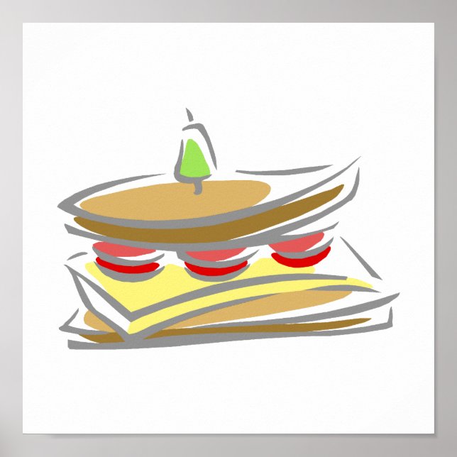 Póster Sandwich de queso y tomate (Frente)