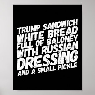 Póster Sándwich divertido anti-Trump Impugnar a Trump pol