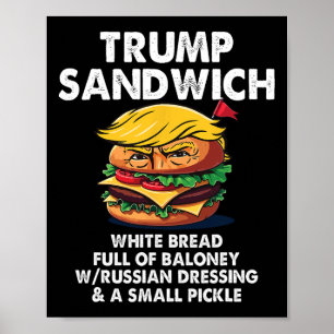 Póster Sándwich Trump Pan Blanco Lleno De Mentiras Divert