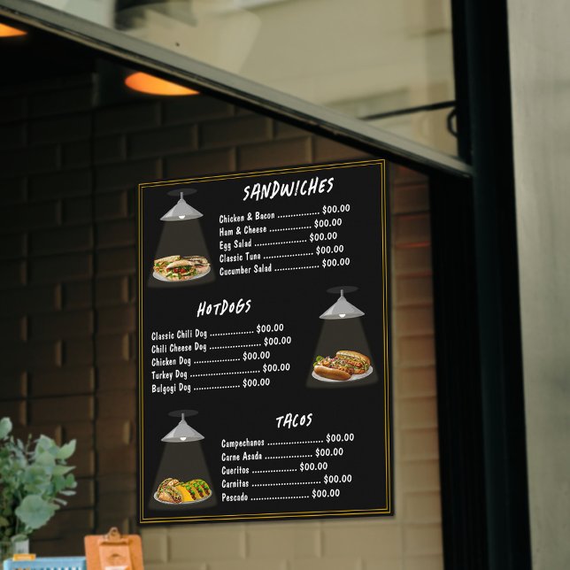 Póster Sándwiches de Menú de Comida Rápida | Hotdogs | Ta (Subido por el creador)